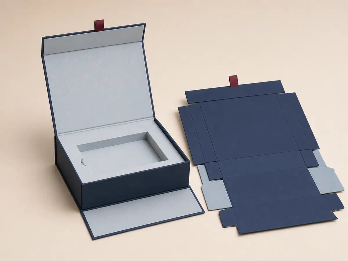 Collapsible foldable rigid gift box designed for flat shipping and easy assembly